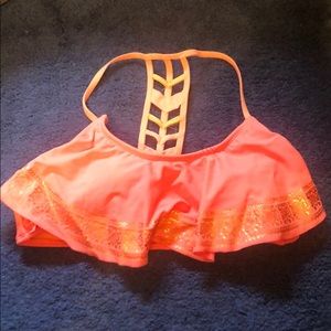 Pink and good bathing suit top!